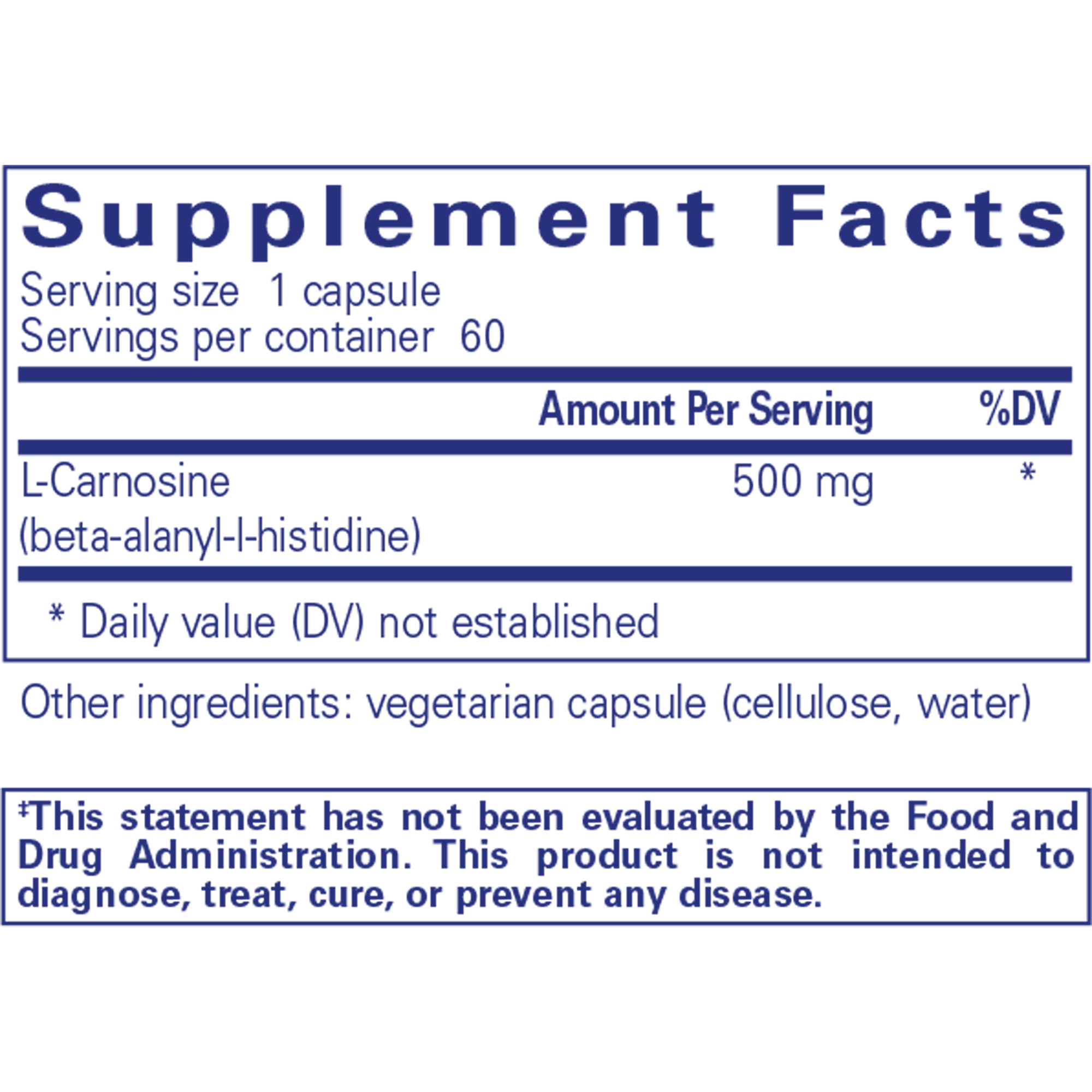 Pure Encapsulations L-Carnosine 60 capsules