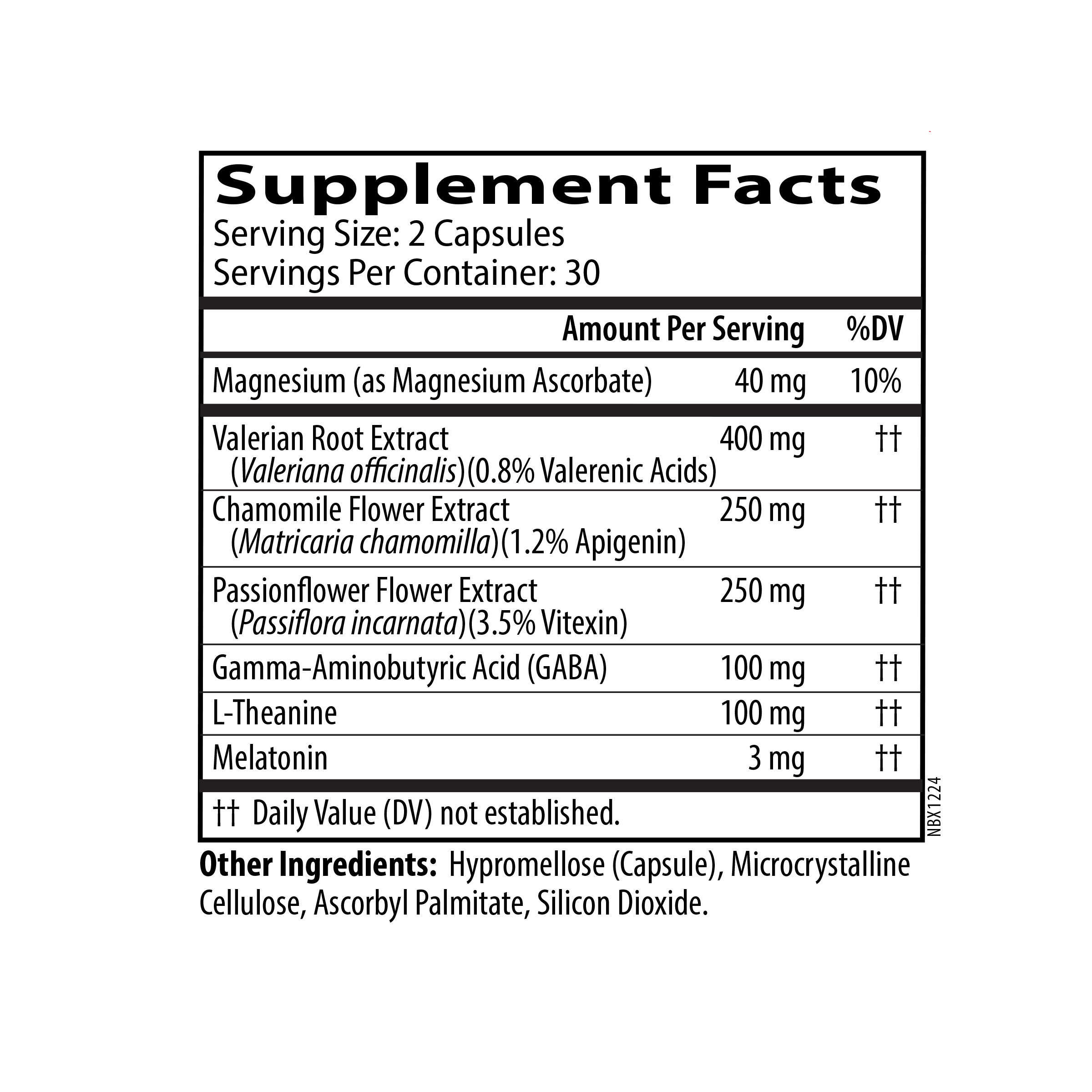 NBX Wellness Nighttime Calming Complex 60 capsules