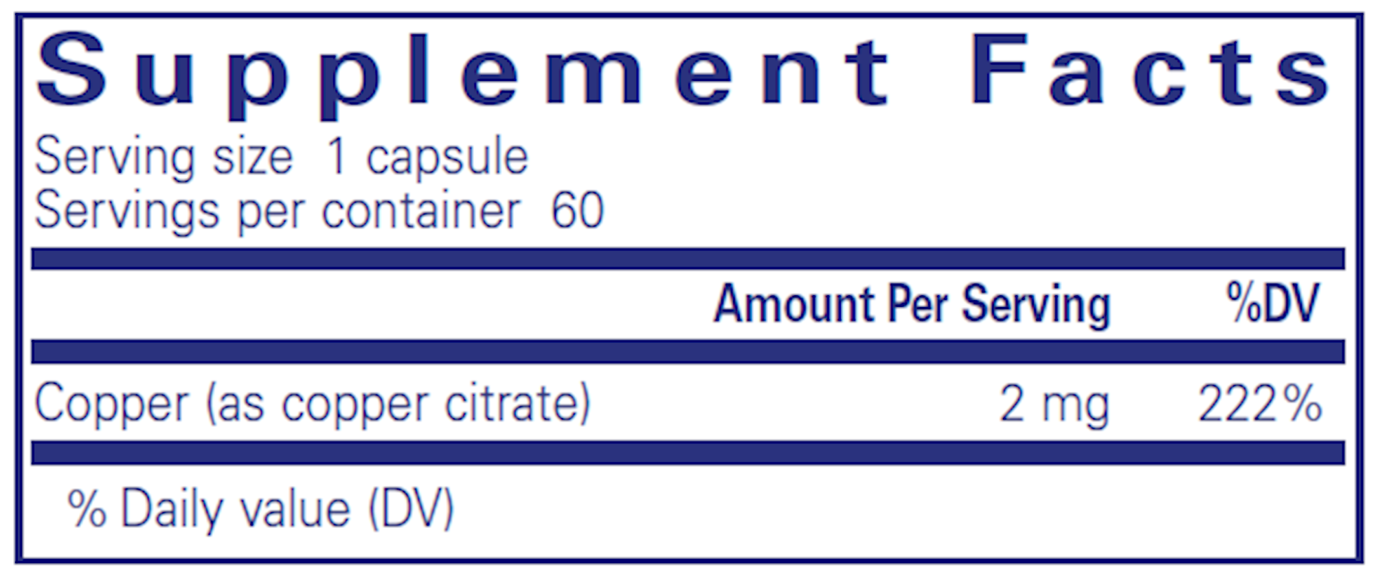 Pure Encapsulations Copper (citrate) 60 capsules