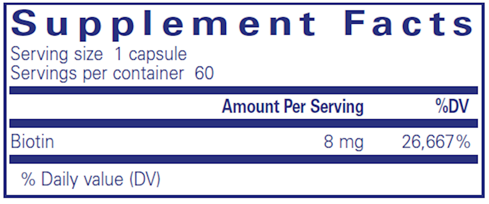 Pure Encapsulations Biotin 8mg 60 capsules