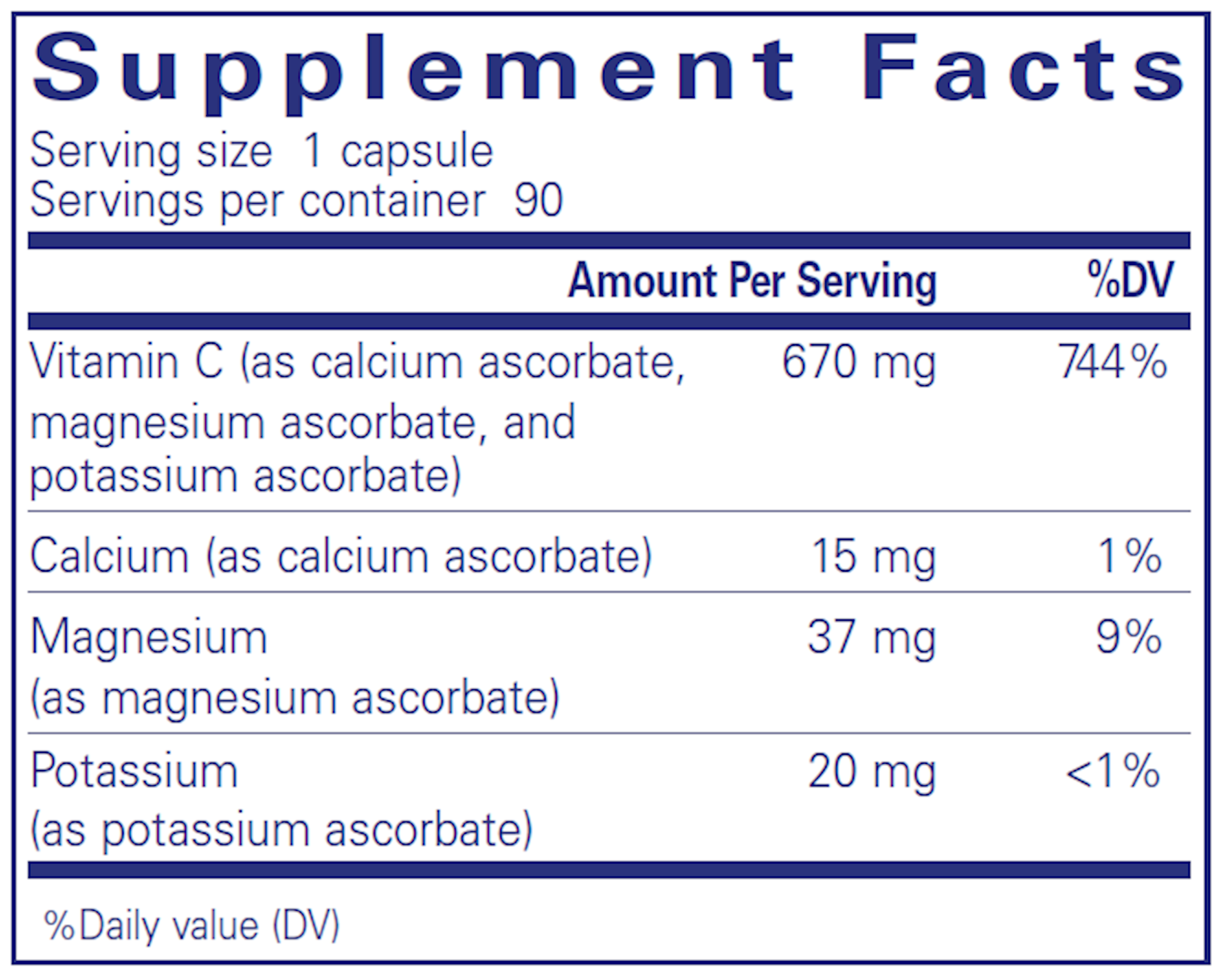 Pure Encapsulations Buffered Ascorbic Acid 90 capsules