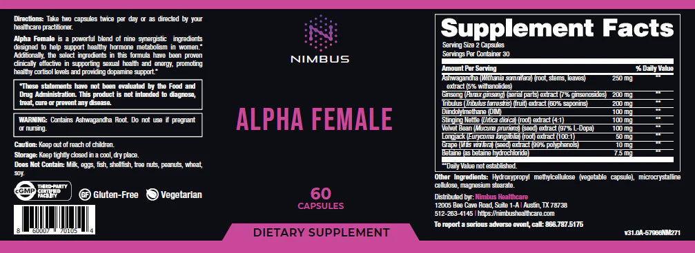 Nimbus Healthcare Alpha Female 60 capsules