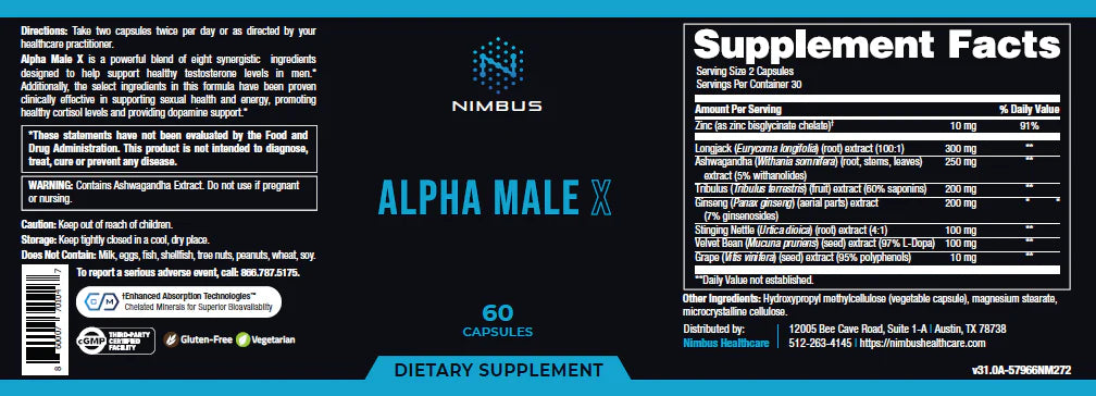 Nimbus Healthcare Alpha Male X 120 capsules