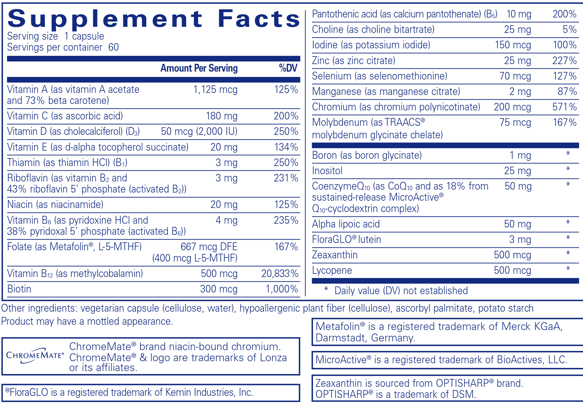 Pure Encapsulations O.N.E.™ Multivitamin 60 capsules