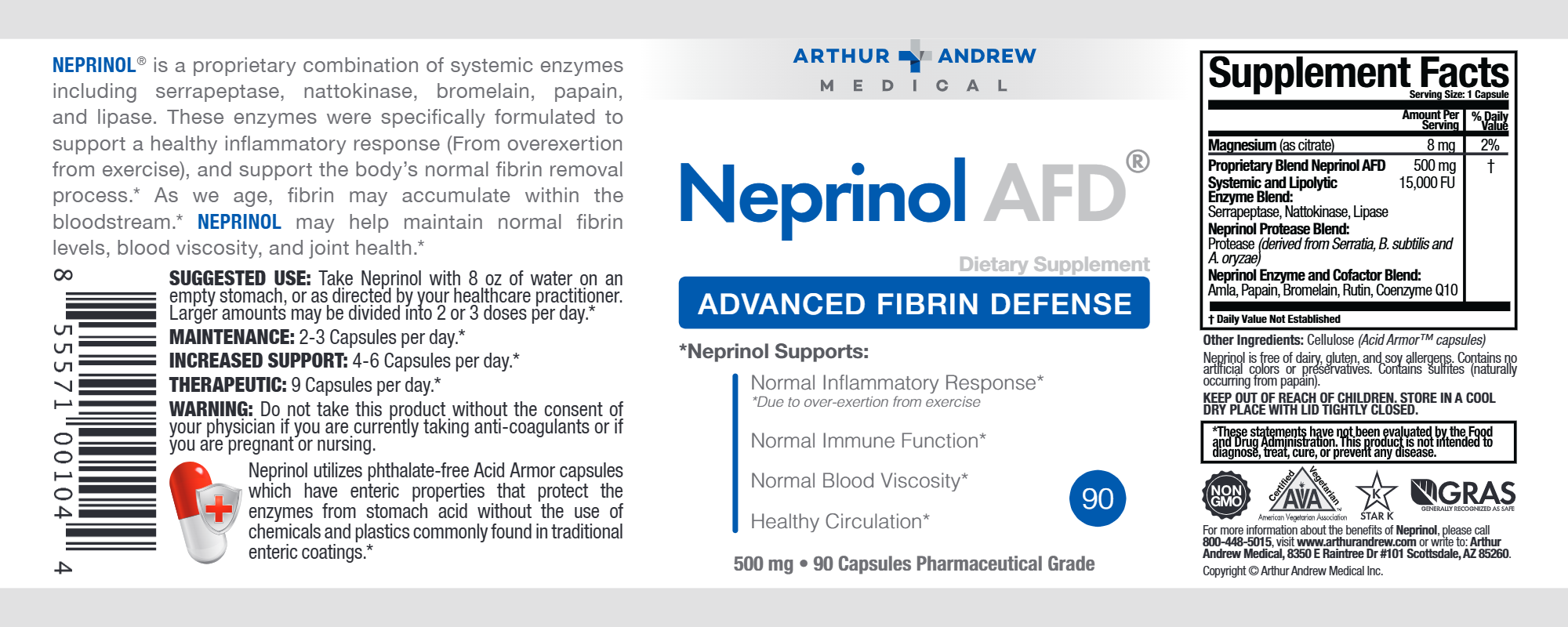 Arthur Andrew Medical Neprinol AFD 90 capsules