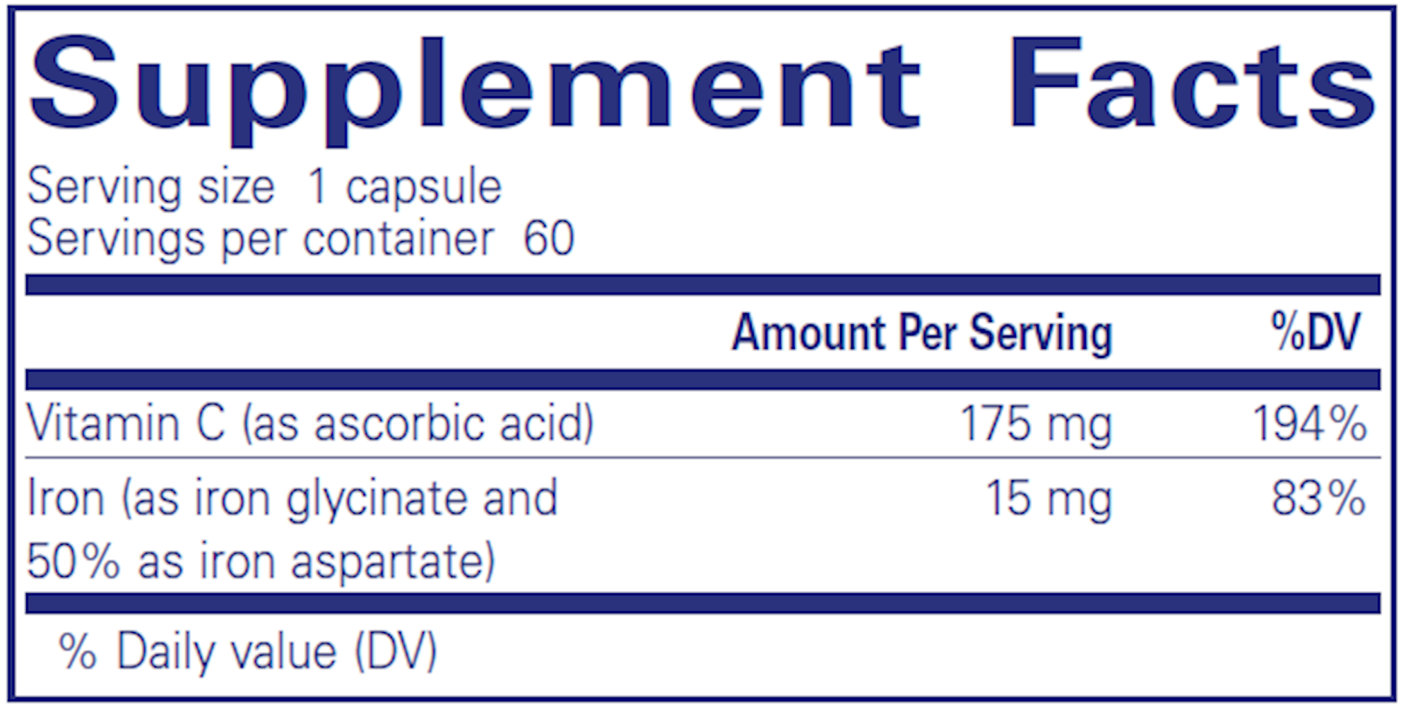 Pure Encapsulations Iron-C 60 capsules