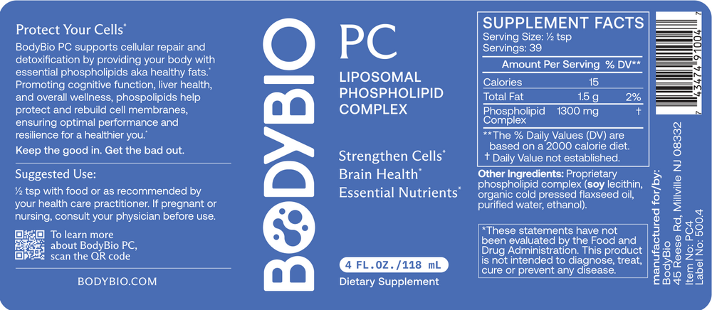 BodyBio PC Phospholipid Complex Liquid 4oz