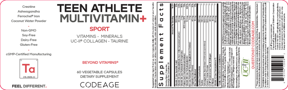 Teen Athlete Multivitamin+ Sport 60 vegetable capsules
