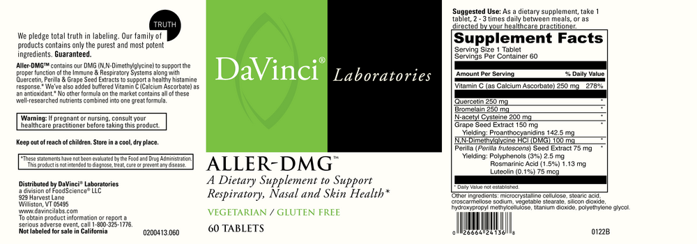 Davinci Labs Aller-DMG 60 tablets
