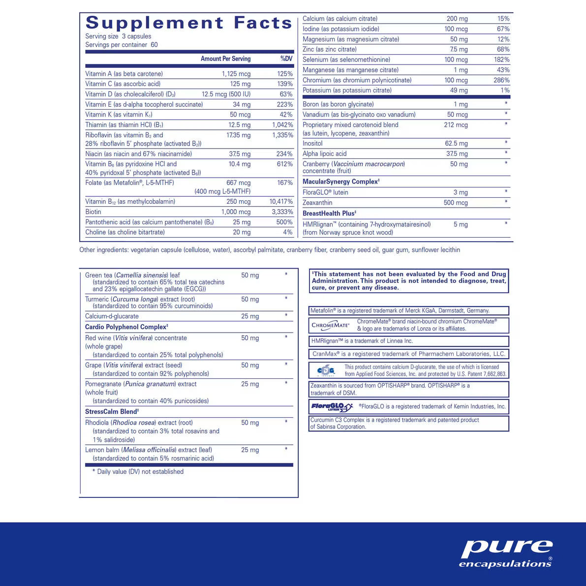 Pure Encapsulations Women’s Nutrients 40+ 180 capsules
