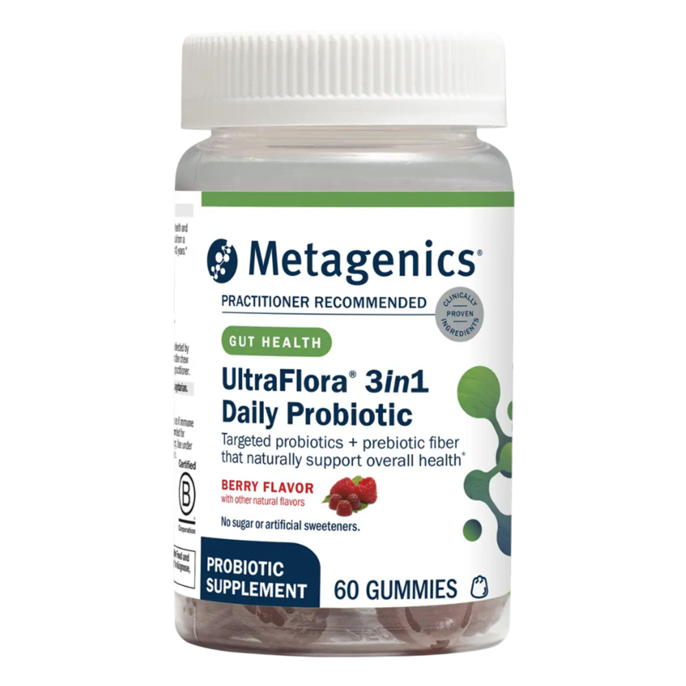 Metagenics UltraFlora 3 in 1 Daily Probiotic Berry Flavor 60 gummies
