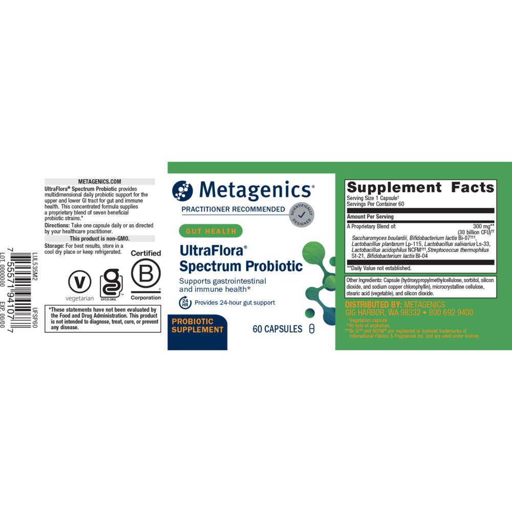 Metagenics UltraFlora Spectrum Probiotic 60 capsules