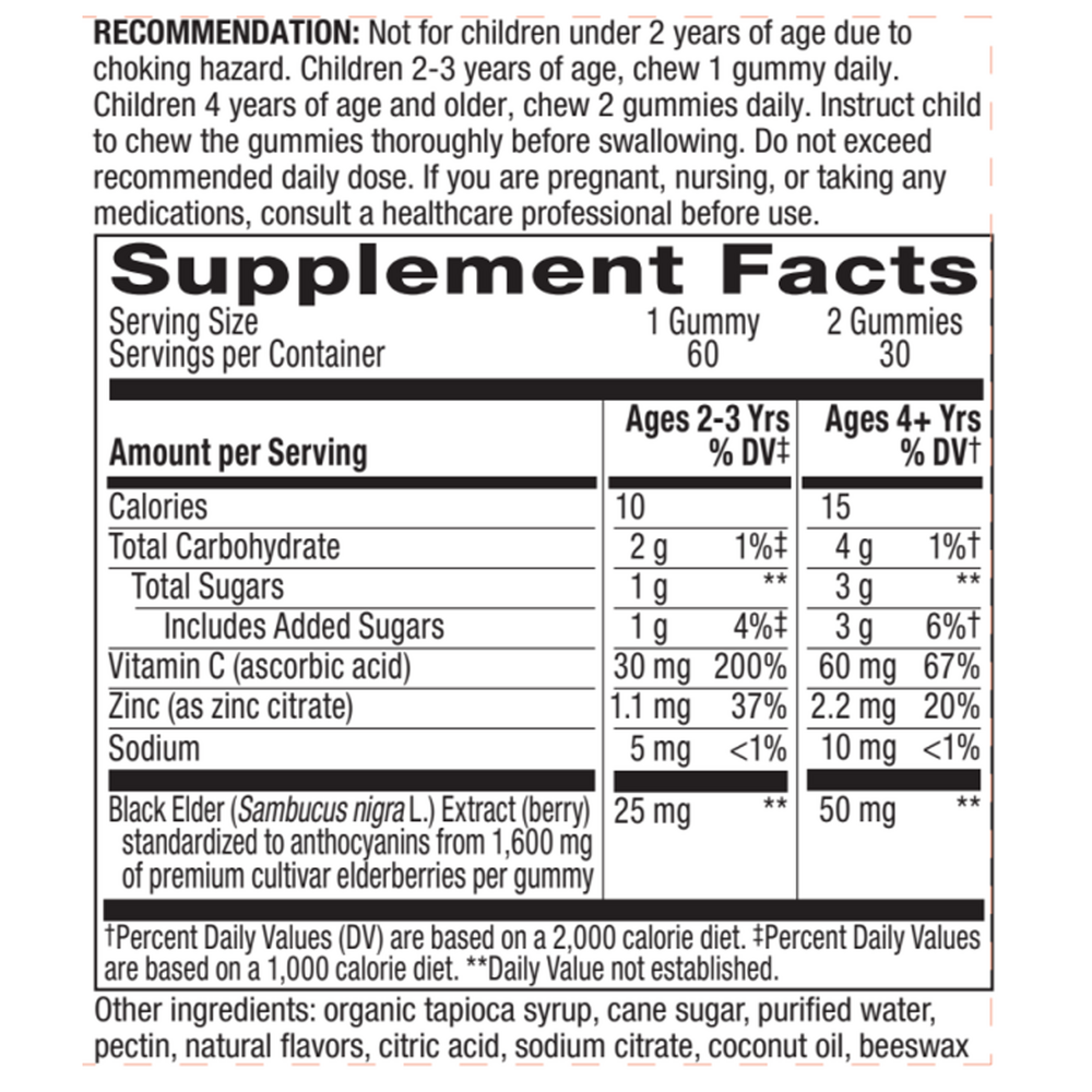 Nature's Way Sambucus for Kids 60 gummies